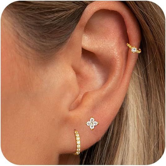 örhängen med gnistrande zirkoner