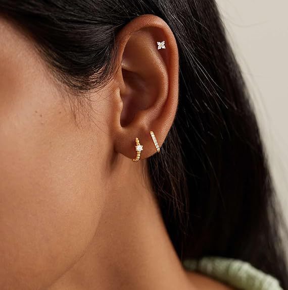 örhängen med gnistrande zirkoner